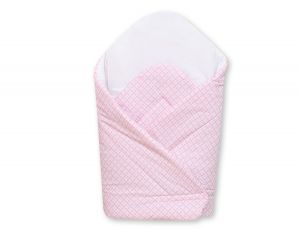 Rożek dla niemowląt usztywniany -  Basic kratka różowa